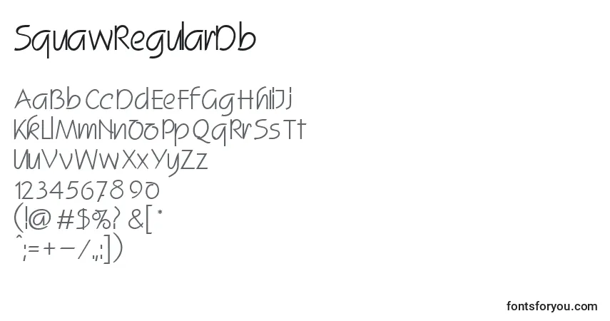 SquawRegularDb Font – alphabet, numbers, special characters