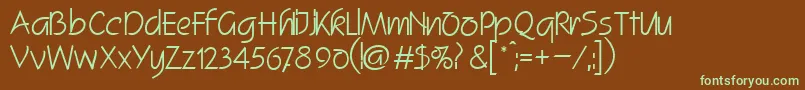 fuente SquawRegularDb – Fuentes Verdes Sobre Fondo Marrón