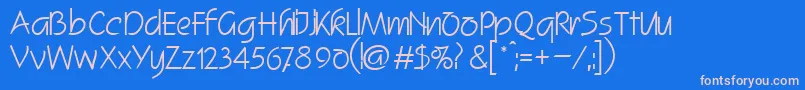 フォントSquawRegularDb – ピンクの文字、青い背景