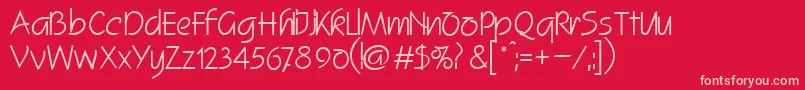 SquawRegularDb-Schriftart – Rosa Schriften auf rotem Hintergrund