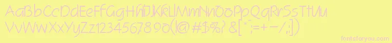 SquawRegularDb Font – Pink Fonts on Yellow Background