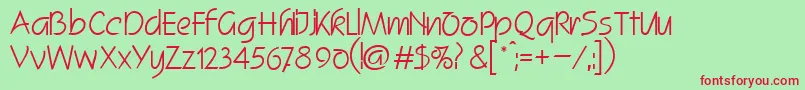 SquawRegularDb Font – Red Fonts on Green Background