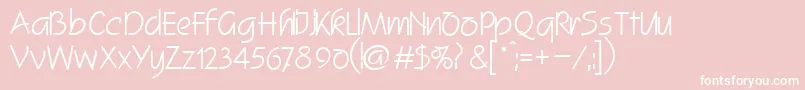 SquawRegularDb-Schriftart – Weiße Schriften auf rosa Hintergrund