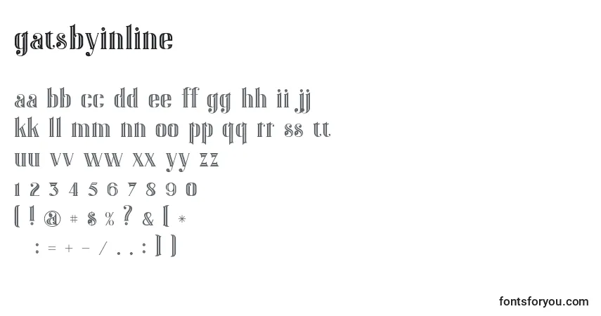 Schriftart GatsbyInline (60025) – Alphabet, Zahlen, spezielle Symbole