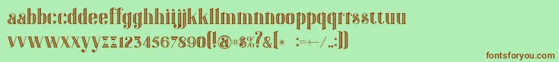 GatsbyInline Font – Brown Fonts on Green Background