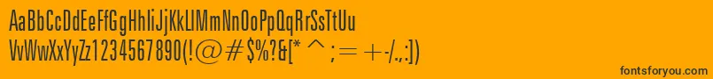 Czcionka ZurichLtxcnBtLight – czarne czcionki na pomarańczowym tle