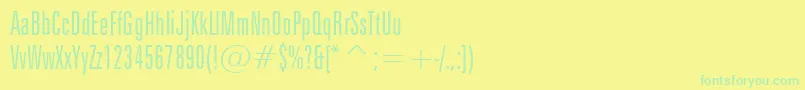 ZurichLtxcnBtLight Font – Green Fonts on Yellow Background
