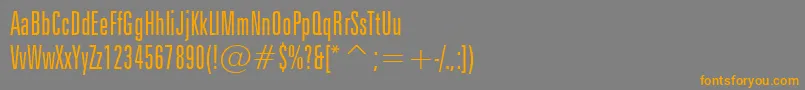 フォントZurichLtxcnBtLight – オレンジの文字は灰色の背景にあります。
