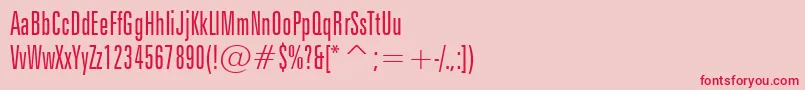 フォントZurichLtxcnBtLight – ピンクの背景に赤い文字