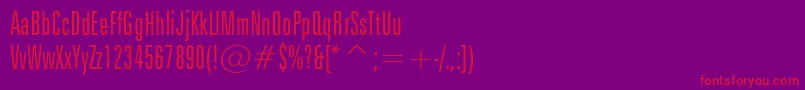ZurichLtxcnBtLight Font – Red Fonts on Purple Background