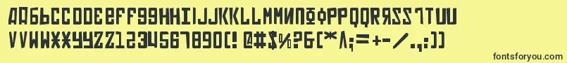 Soviet2p-fontti – mustat fontit keltaisella taustalla