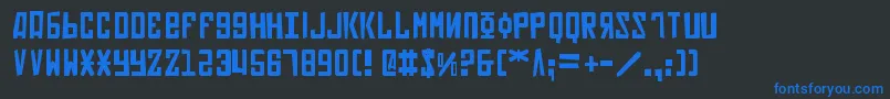 Шрифт Soviet2p – синие шрифты на чёрном фоне