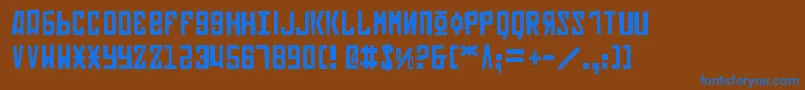 フォントSoviet2p – 茶色の背景に青い文字