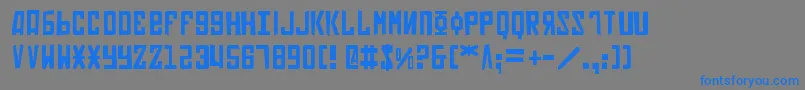 フォントSoviet2p – 灰色の背景に青い文字