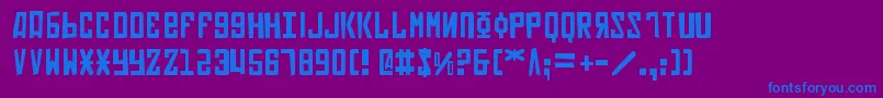 フォントSoviet2p – 紫色の背景に青い文字