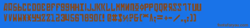 Soviet2p-Schriftart – Braune Schriften auf blauem Hintergrund