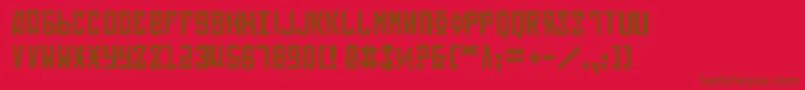 Soviet2p Font – Brown Fonts on Red Background