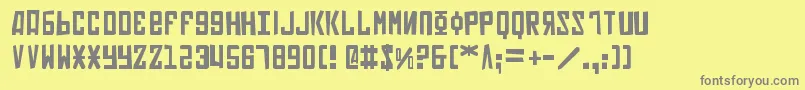 Soviet2p-fontti – harmaat kirjasimet keltaisella taustalla