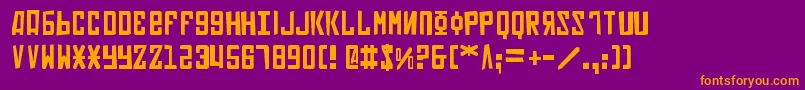 Soviet2p-Schriftart – Orangefarbene Schriften auf violettem Hintergrund