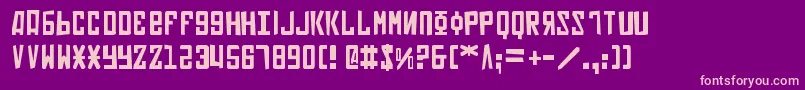 Soviet2p-fontti – vaaleanpunaiset fontit violetilla taustalla