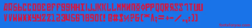 Soviet2p Font – Red Fonts on Blue Background