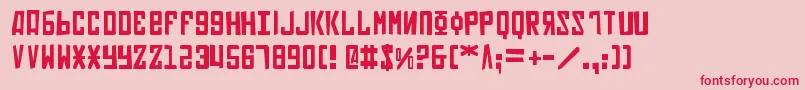 Soviet2p-fontti – punaiset fontit vaaleanpunaisella taustalla