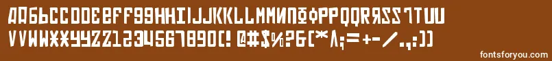 フォントSoviet2p – 茶色の背景に白い文字