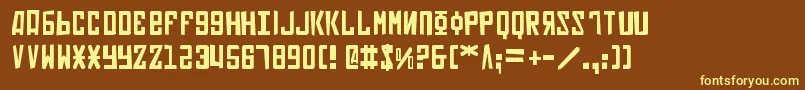 Soviet2p-Schriftart – Gelbe Schriften auf braunem Hintergrund