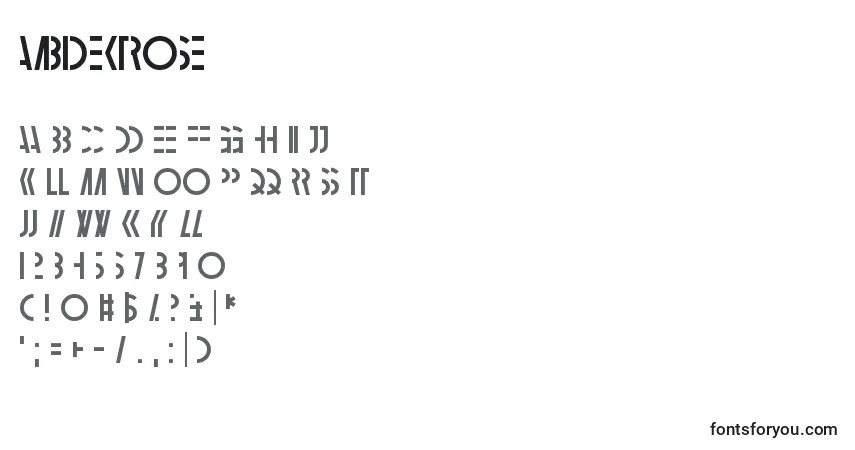Schriftart Ambidextrose – Alphabet, Zahlen, spezielle Symbole