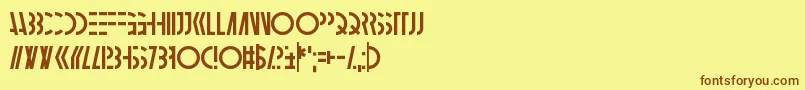 フォントAmbidextrose – 茶色の文字が黄色の背景にあります。