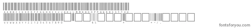V100011-fontti – harmaat kirjasimet valkoisella taustalla