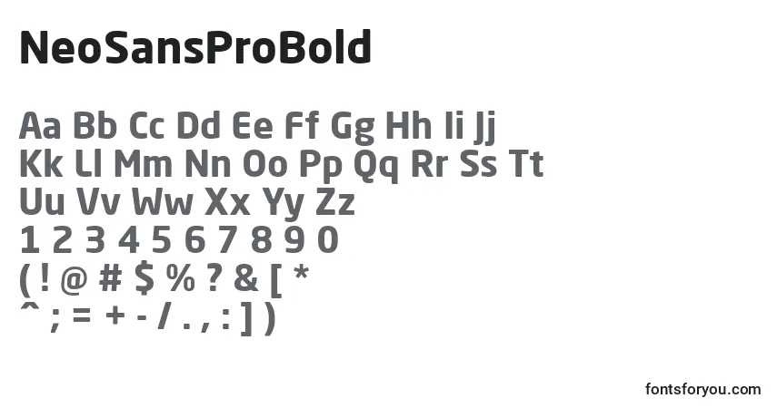 Schriftart NeoSansProBold – Alphabet, Zahlen, spezielle Symbole