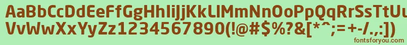 Шрифт NeoSansProBold – коричневые шрифты на зелёном фоне