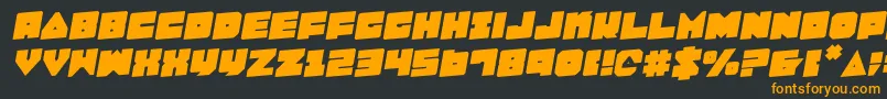 フォントLobotommyr – 黒い背景にオレンジの文字