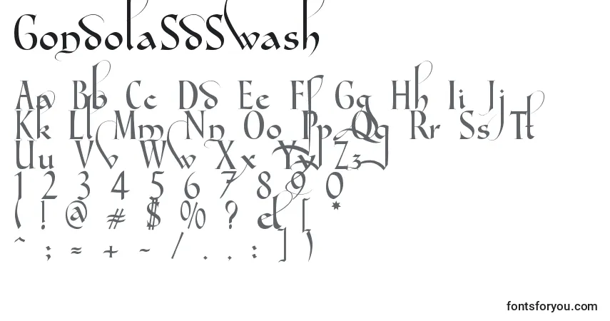 A fonte GondolaSdSwash – alfabeto, números, caracteres especiais