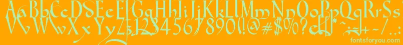 GondolaSdSwash Font – Green Fonts on Orange Background