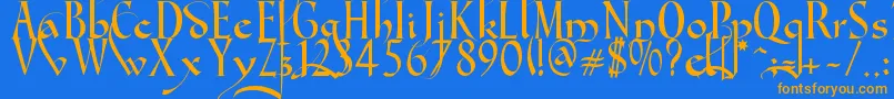 GondolaSdSwash Font – Orange Fonts on Blue Background