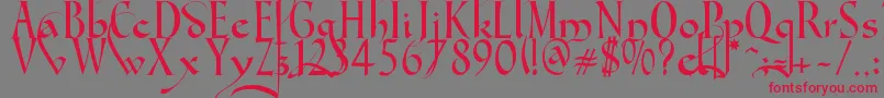 GondolaSdSwash Font – Red Fonts on Gray Background