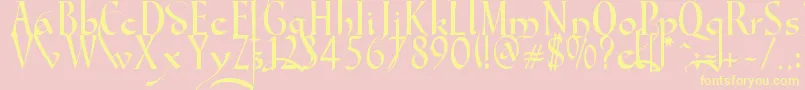 GondolaSdSwash-Schriftart – Gelbe Schriften auf rosa Hintergrund