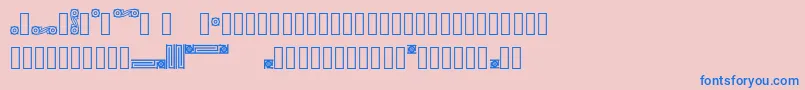 Castlepressno2Border Font – Blue Fonts on Pink Background