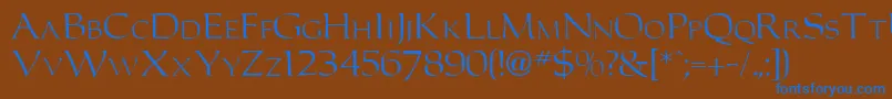 CarlosdbNormal Font – Blue Fonts on Brown Background