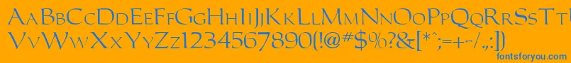 CarlosdbNormal Font – Blue Fonts on Orange Background