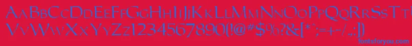 CarlosdbNormal Font – Blue Fonts on Red Background