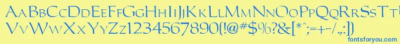 CarlosdbNormal Font – Blue Fonts on Yellow Background