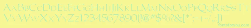 CarlosdbNormal Font – Green Fonts on Yellow Background