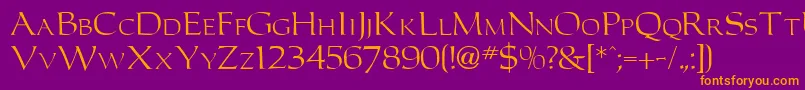 CarlosdbNormal Font – Orange Fonts on Purple Background