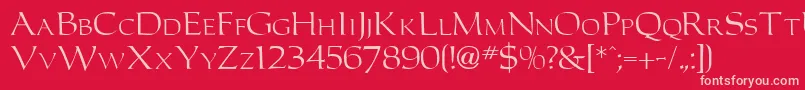Fonte CarlosdbNormal – fontes rosa em um fundo vermelho