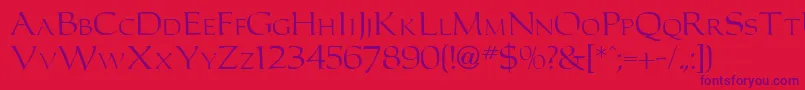 Police CarlosdbNormal – polices violettes sur fond rouge