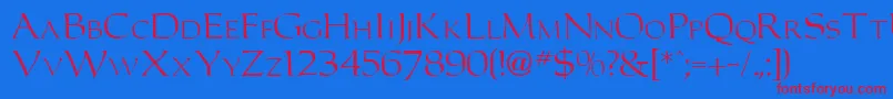 CarlosdbNormal Font – Red Fonts on Blue Background