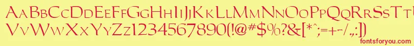 CarlosdbNormal Font – Red Fonts on Yellow Background